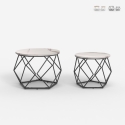 2 tables basses design moderne avec base en métal Aragonite Promotion