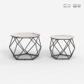 2 tables basses design moderne avec base en métal Aragonite Promotion