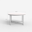 Table basse salon rond 80cm avec plateau effet marbre Granato 
