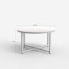 Table basse salon rond 80cm avec plateau effet marbre Granato 