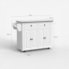 Îlot de cuisine avec roues 2 tiroirs 4 portes et porte-épices Turchese 
