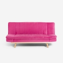 Canapé clic-clac 2 places avec dossier inclinable tissu velours Skata Vente
