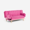 Canapé clic-clac 2 places avec dossier inclinable tissu velours Skata Remises