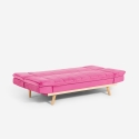 Canapé clic-clac 2 places avec dossier inclinable tissu velours Skata Réductions