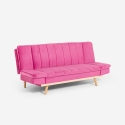 Canapé clic-clac 2 places avec dossier inclinable tissu velours Skata Offre