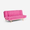 Canapé clic-clac 2 places avec dossier inclinable tissu velours Skata Offre