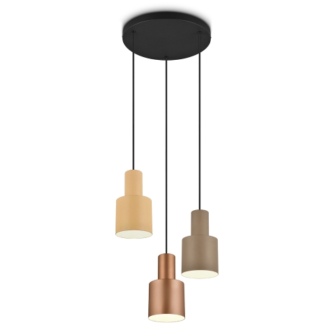 Suspension moderne 3 lumières en métal multicolore Lumak Promotion