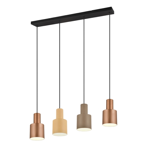 Suspension design linéaire 4 lumières en métal multicolore Orkan Promotion