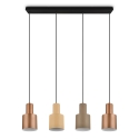 Suspension design linéaire 4 lumières en métal multicolore Orkan Catalogue