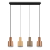 Suspension design linéaire 4 lumières en métal multicolore Orkan Catalogue