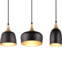 Suspension moderne 3 lumières en métal noir et doré Sudar Offre