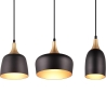 Suspension moderne 3 lumières en métal noir et doré Sudar Offre