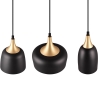 Suspension moderne 3 lumières en métal noir et doré Sudar Remises