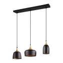 Suspension moderne 3 lumières en métal noir et doré Sudar Réductions