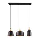 Suspension moderne 3 lumières en métal noir et doré Sudar Catalogue