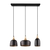 Suspension moderne 3 lumières en métal noir et doré Sudar Catalogue