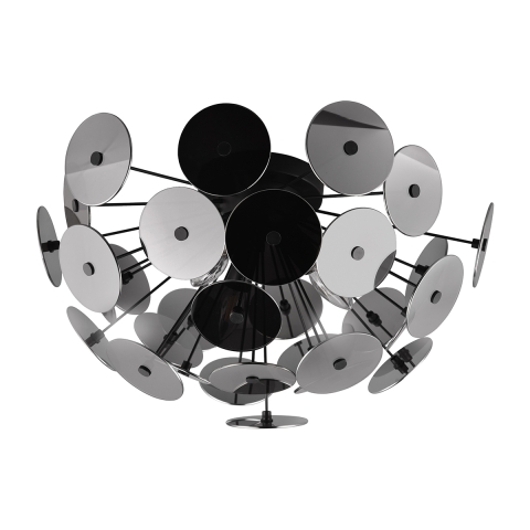 Plafonnier design moderne en métal noir effet chromé Lunar Promotion