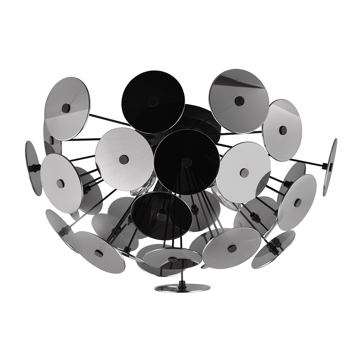 Plafonnier design moderne en métal noir effet chromé Lunar Promotion Plafonnier design moderne en métal noir effet chromé Lunar Promotion