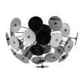 Plafonnier design moderne en métal noir effet chromé Lunar Promotion