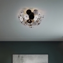 Plafonnier design moderne en métal noir effet chromé Lunar Vente