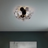 Plafonnier design moderne en métal noir effet chromé Lunar Vente