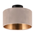 Plafonnier moderne avec abat-jour 30 cm en velours beige et or Vetor Promotion