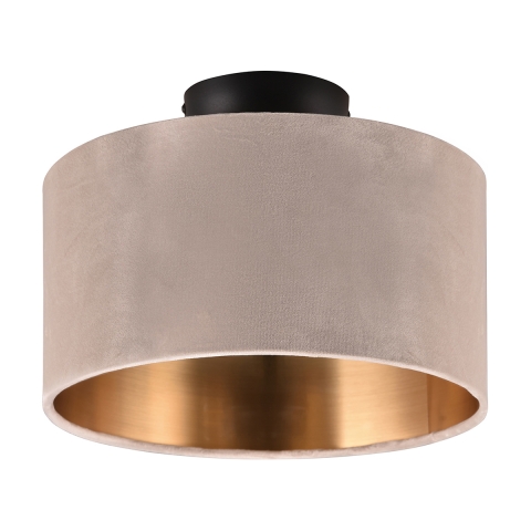 Plafonnier moderne avec abat-jour 30 cm en velours beige et or Vetor Promotion