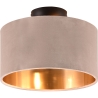 Plafonnier moderne avec abat-jour 30 cm en velours beige et or Vetor Offre