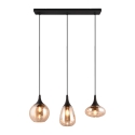 Suspension îlot cuisine 3 lumières en verre ambre Tepuk Offre