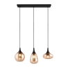 Suspension îlot cuisine 3 lumières en verre ambre Tepuk Offre