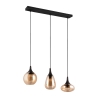 Suspension îlot cuisine 3 lumières en verre ambre Tepuk Réductions