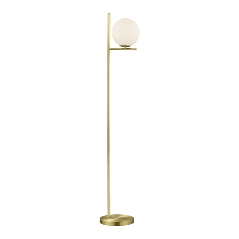 Lampadaire avec globe en verre opalin Khadz Promotion
