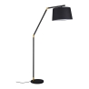 Lampadaire moderne noir et doré avec abat-jour en tissu Kepas Promotion