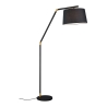 Lampadaire moderne noir et doré avec abat-jour en tissu Kepas Remises