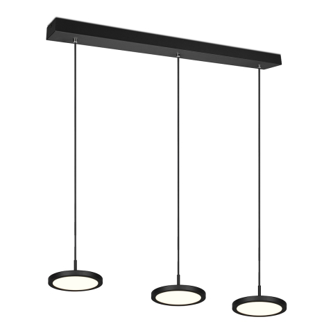 Suspension LED moderne noire avec 3 lumières dimmables Pular Promotion