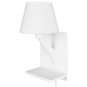 Applique murale avec chargeur sans fil USB et abat-jour en tissu Myrik Remises