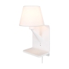 Applique murale avec chargeur sans fil USB et abat-jour en tissu Myrik Vente