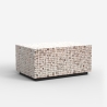 Table basse rectangulaire en bois artisanal incrusté Kala Vente