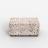 Table basse rectangulaire en bois artisanal incrusté Kala Offre