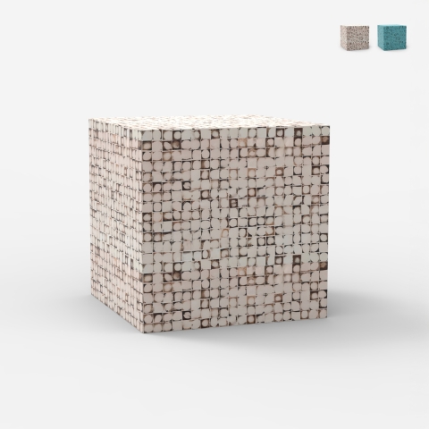 Table basse carrée contemporaine en bois incrusté Manju Promotion