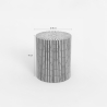 Table basse cylindrique incrustée de nacre blanche noire Ulan Remises
