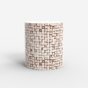 Table basse en bois incrusté salon contemporain effet mosaïque Hadi Réductions