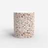 Table basse en bois incrusté salon contemporain effet mosaïque Hadi Réductions