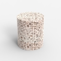 Table basse en bois incrusté salon contemporain effet mosaïque Hadi Catalogue