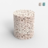 Table basse en bois incrusté salon contemporain effet mosaïque Hadi Promotion