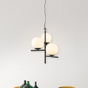 Suspension moderne à 3 lumières boule en verre blanc Lumoa Réductions