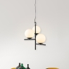 Suspension moderne à 3 lumières boule en verre blanc Lumoa Réductions