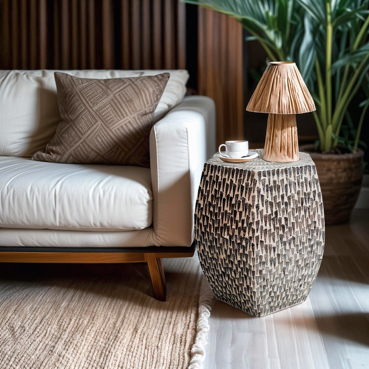 Table basse hexagonal moderne de design incrustations en nacre Tari Promotion Table basse hexagonal moderne de design incrustations en nacre Tari Promotion