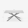 Table avec pieds croisés design 160x90 en bois et métal Shaila 