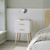 Table de chevet en bois style nordique pour chambre blanc noir Corallo Offre
